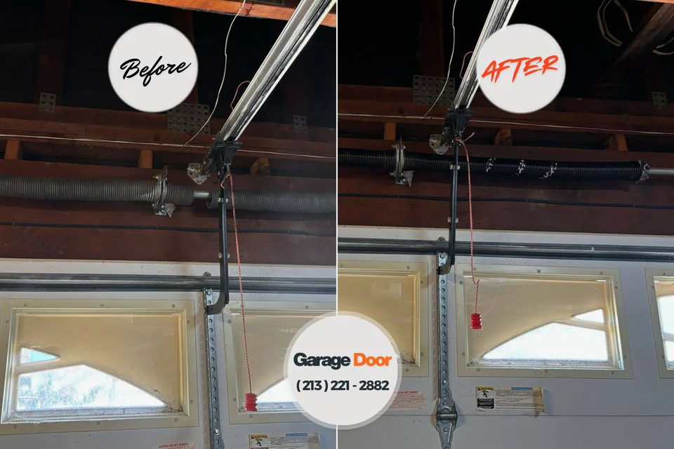 Before and after: garage door repair 44146